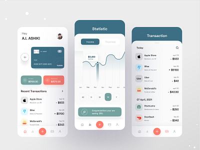 Finance : Mobile app bank bank app bank card banking banking app clean ui finance finance app financial financial app fintech fintech app mobile mobile app mobile app design mobile ui popular design trandy 2021