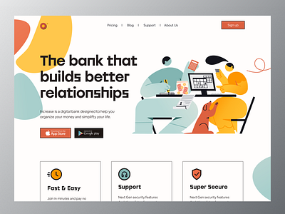 Bank website: homepage bank banking banking web colorful concept finance financial fintech fintech identity fintech website header homepage landingpage minimal online banking uidesign visual identity web design webdesign website concept