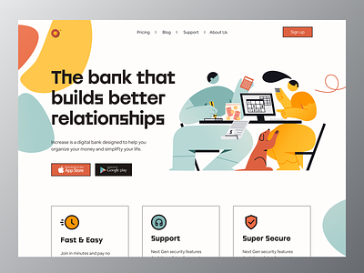 Bank website: homepage