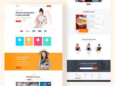 Drawing School Website Design 2019 trends clean clean design creative drawing landing page landing page design landing page ui landingpage minimal school sketch typography ui uidesign uiux webdesign website website concept website design