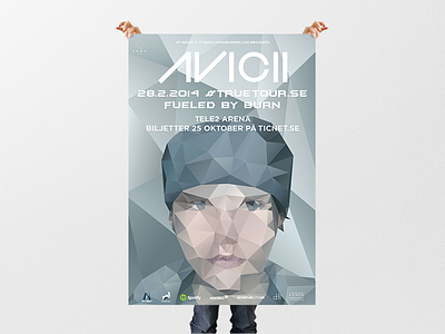Avicii Polygon Poster avicii illustrator poly portrait polygon portrait poster techno trance triangulation vector