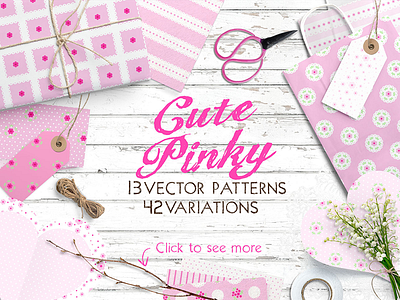 Cute Pinky Patterns Pack baby patterns creative market cute digital scrapbooking pattern patterns pink pink flowers romantic scrapbook papers seamless pattern texture