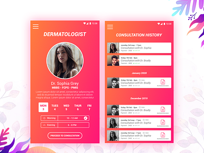 UI Medical App app design care consultation history medical medical app visual design work in progress