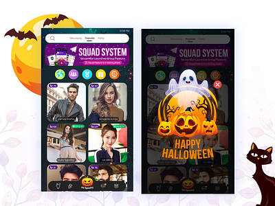 Halloween app design halloween illustration party spooky visual design