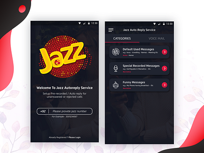 Jazz app design jazz service user interface visual design