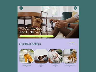 Pet Store Website animation branding design dog e commerce ecommerce home page home page design interface marketing pet shop pet store pets ui user experience ux video web web design website