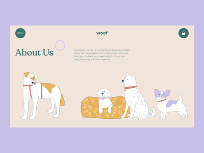 Pet Shop Website: About Page about page about us animation branding design dog ecommerce graphic design illustration interface motion graphics pet shop pets ui ux web web design web page
