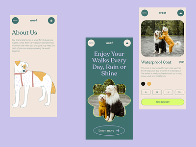 Pet Store Mobile Website design ecommerce illustration interface mobile ui ux web design