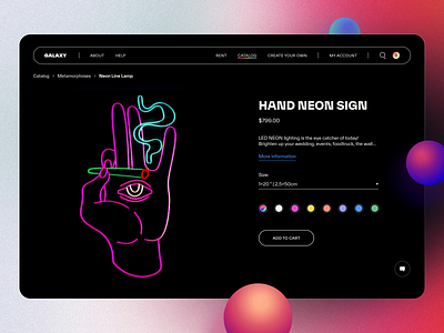 Neon Signs Website Product Page animation branding design ecommerce graphic design illustration interface motion graphics neon sign product page ui user experience user interface ux ux design web web design web marketing website