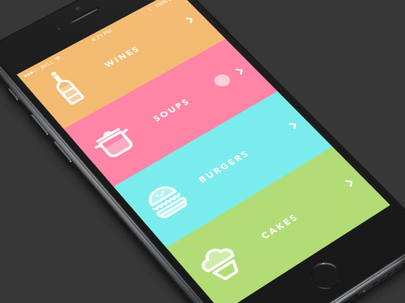 GIF for Restaurant Menu animation appdesign flat gif interface ios8 iphone6 studio ui ukraine ux