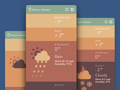 Weather App Screens animation appdesign christmas flat gif interface ios8 ui ukraine ux winter