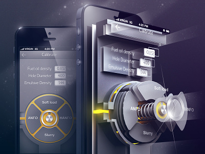 UI of Explosive engineering apple application art art directering button design iphone mobile ui ukraine
