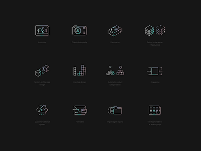 Icon set for IT adobe illustrator art branding design form style graphic design holography icon iconography icons iconset illustration interface design it object photography ui vector сonstructor