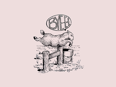 What does the sheep say byeee byeee adobe photoshop animal art charactedesign cute art drawing farm graphic design illustration ink inktober lamb pink sheep traditional art
