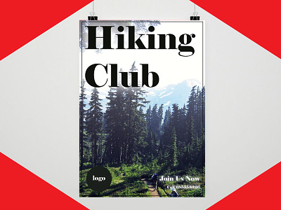 Hiking Club Flyer blogger branding business card flyer graphicdesign logodesign poster red resume startup vlogger