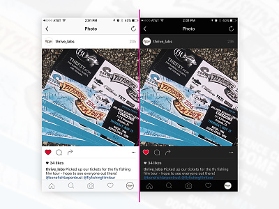 Instagram Light vs. Dark concept dark instagram light photography photos redesign thrive creative labs ui ux