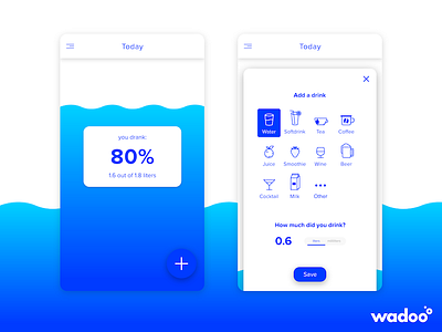 Mobile App: Wadoo - Main screen app design gradient health material mobile modal ui ux