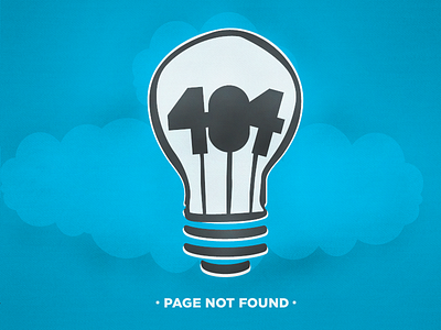 404 Page graphic 404 bulb clouds error graphic illustration page