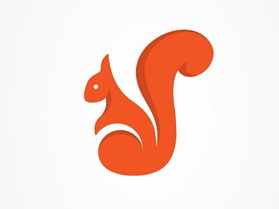 Squirrel animal curvy logo mark orange squirrel