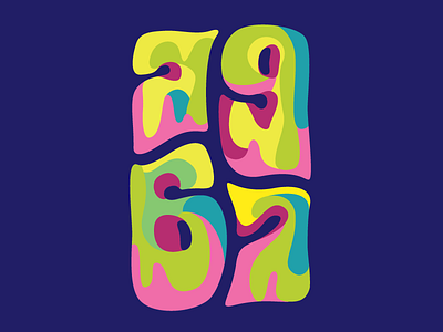 1967 60s colors lettering numbers psychedelic