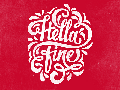 Hellafine california lettering organic red script type