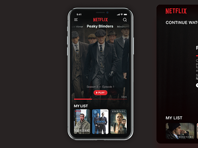 Netflix concept design — iPhone app app design concept design ios iphone iphone x netflix netflix app redesign