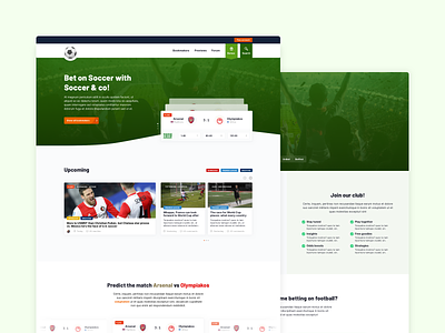 Betting on soccer betting branding card design desktop football homepage landing soccer sport ui ux web app website