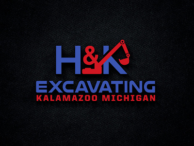H&K Excating logo excavating logo hk logo