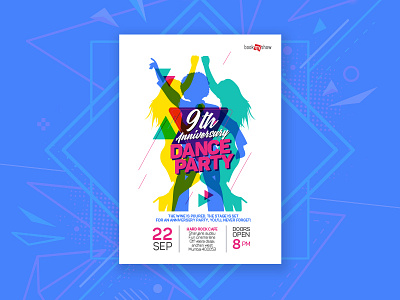 BookMyShow anniversary annual dance dance party emailer graphic design notification party poster print reminder ui ux web