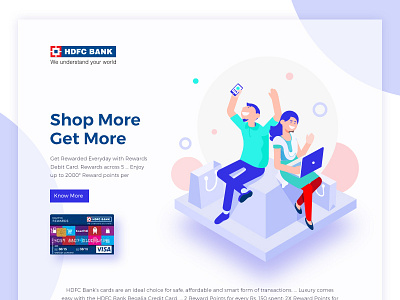 HDFC Bank app bank clean debit card discount emailer finance get graphic design more offer online reward points screen shop ui ux web