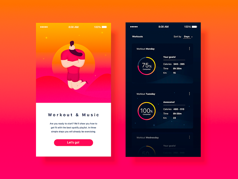 Workout&Music UX/UI project by Max Bestene on Dribbble