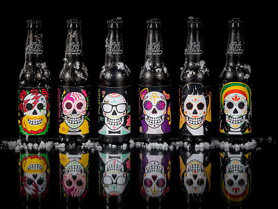 Fade to Black - Label Designs 2d beer beer branding design illustration label rock star typography