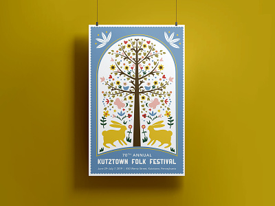 Kutztown Folk Festival Poster 2d adobe design festival folk folk art illustration karasz poster poster design typography vector