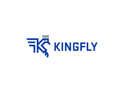 Kingfly Logo air airport brand eagle fly icon identity king logo logodesign mark