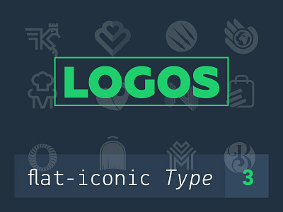 My Logos flat-iconic type 3 brand flat icon identity logo logodesign mark
