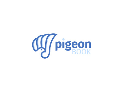 Pigeon Book Logo book brand logo mark pigeon