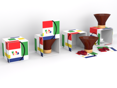 coffee dripper with box station 3d bauhaus c4d cinema4d coffee dripper identity