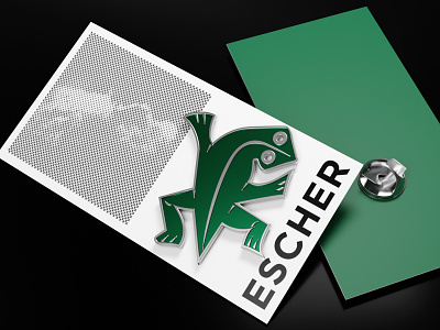 m. c. escher pin 3d blender blender3d design identity logo render