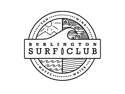 Burlington Surf Club Logo branding identity design logo