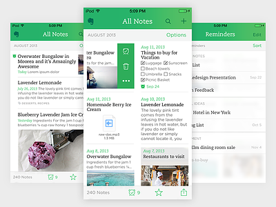 Evernote for iOS 7 evernote ios ios7 iphone list view notes