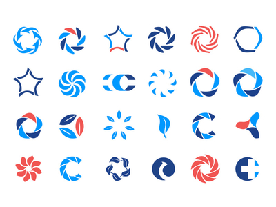 Logo Shapes health icons illustration logo marks logo shapes vibrant