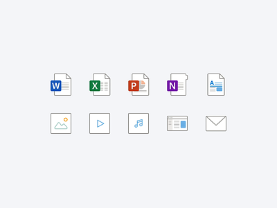 Filetype Icon Refresh in Microsoft Office files filetype icons microsoft office onedrive outlook redesign