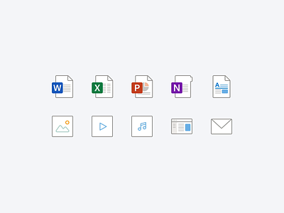 Filetype Icon Refresh in Microsoft Office files filetype icons microsoft office onedrive outlook redesign