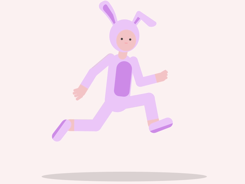 rabbit run cycle graphicdesign motiongraphics