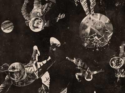 Infinity Space astronaut comic pattern pulp retro sci fi space