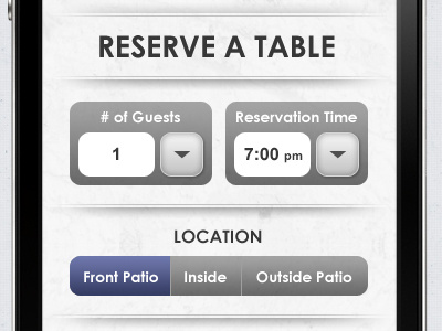 VIP Reservation Page for iPhone