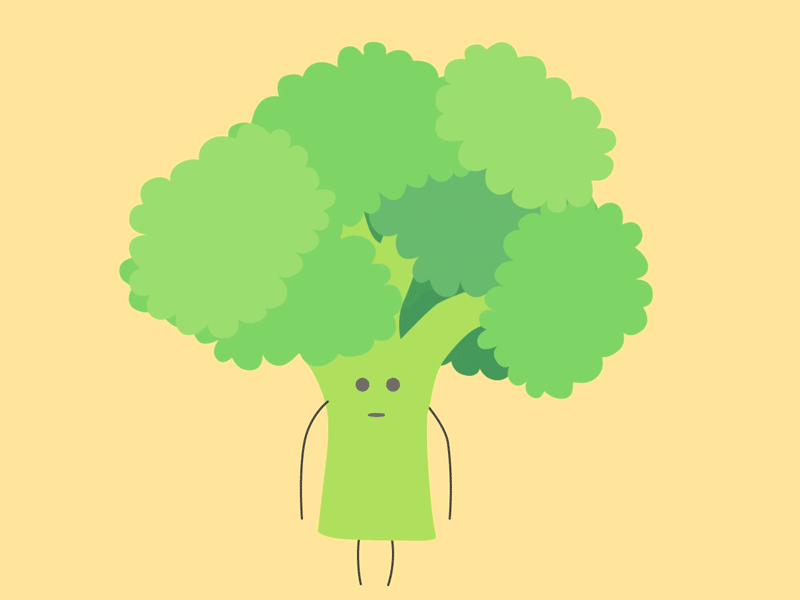 Eww 2d animation broccoli character design eww graphics motion vegetables yuck