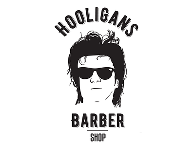 Hooligans Barber Shop branding design illustration logo vector