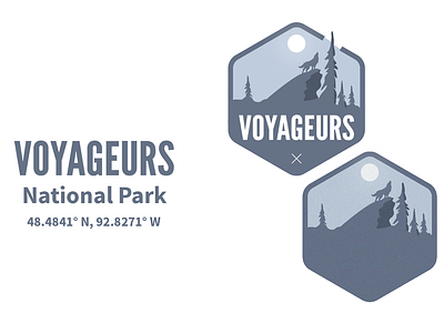 Voyageurs National Park badges badges design drawing illustration minnesota moon national parks vector voyageurs wolf