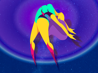 Day 02 of 30 - Dancing in Space design illustration vector